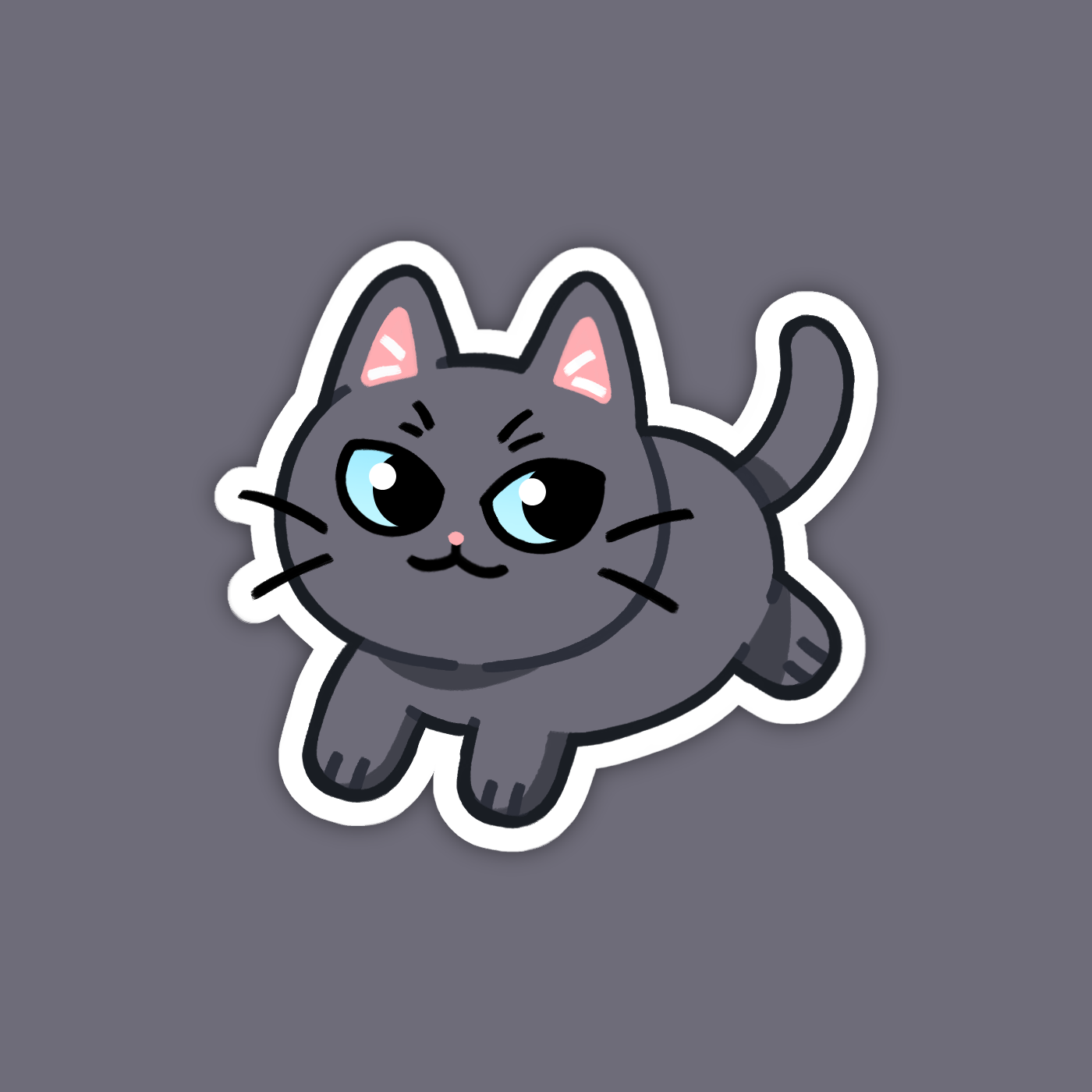 Russian Blue Gray Cat Sticker