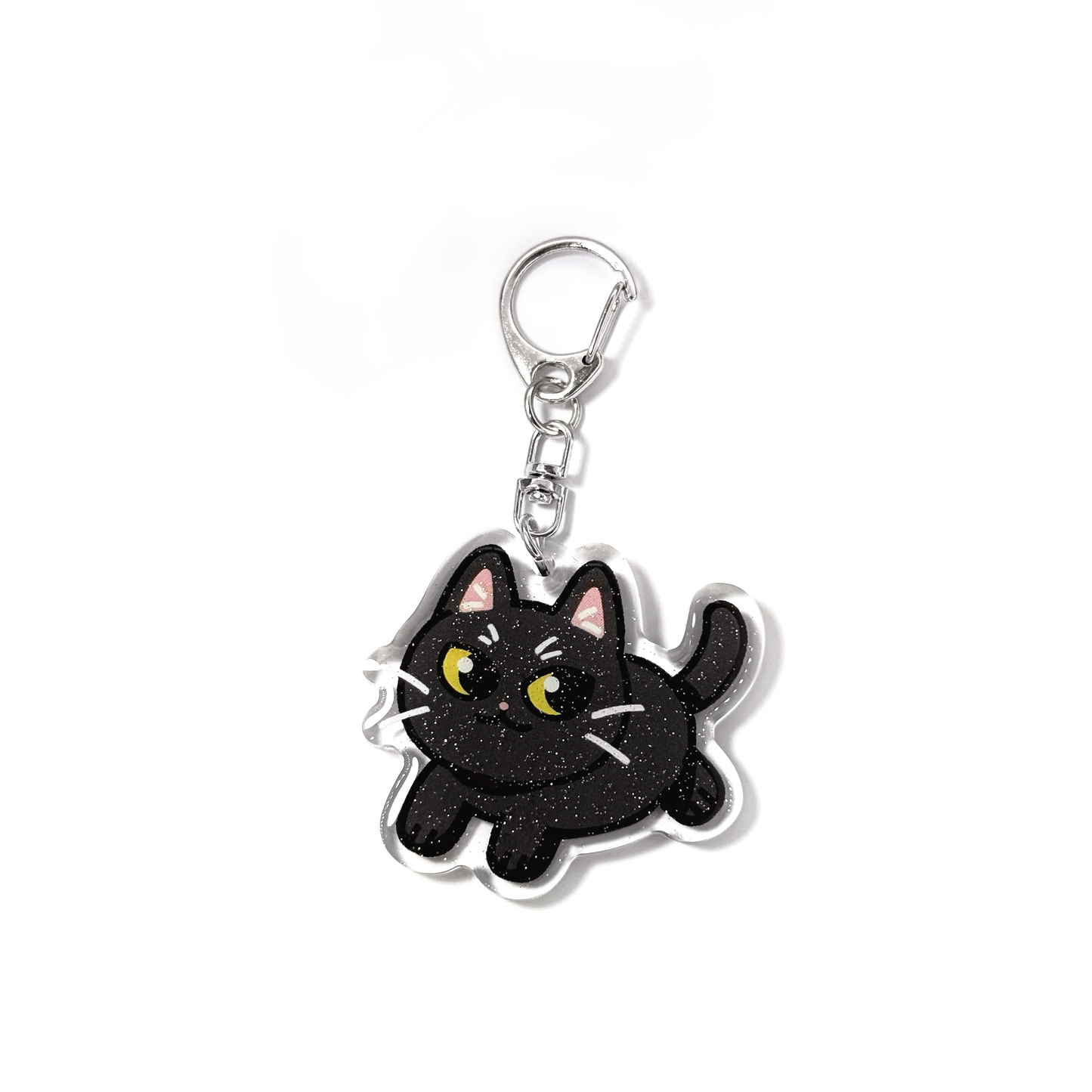 Shorthaired Black Cat Keychain
