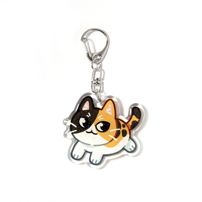 Shorthaired Calico Cat Keychain