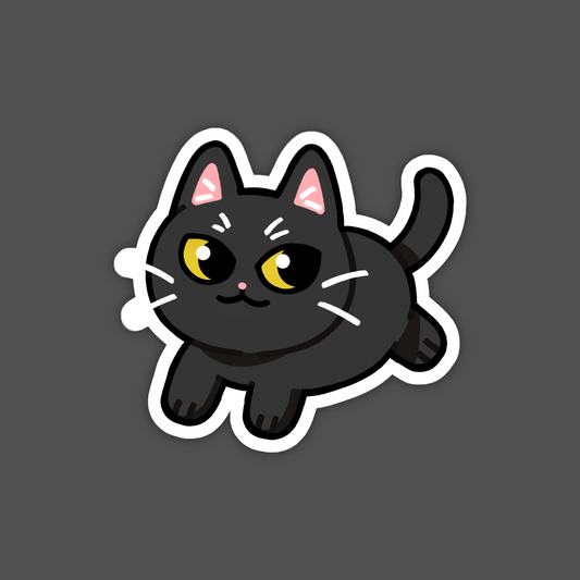 Shorthaired Black Cat Sticker