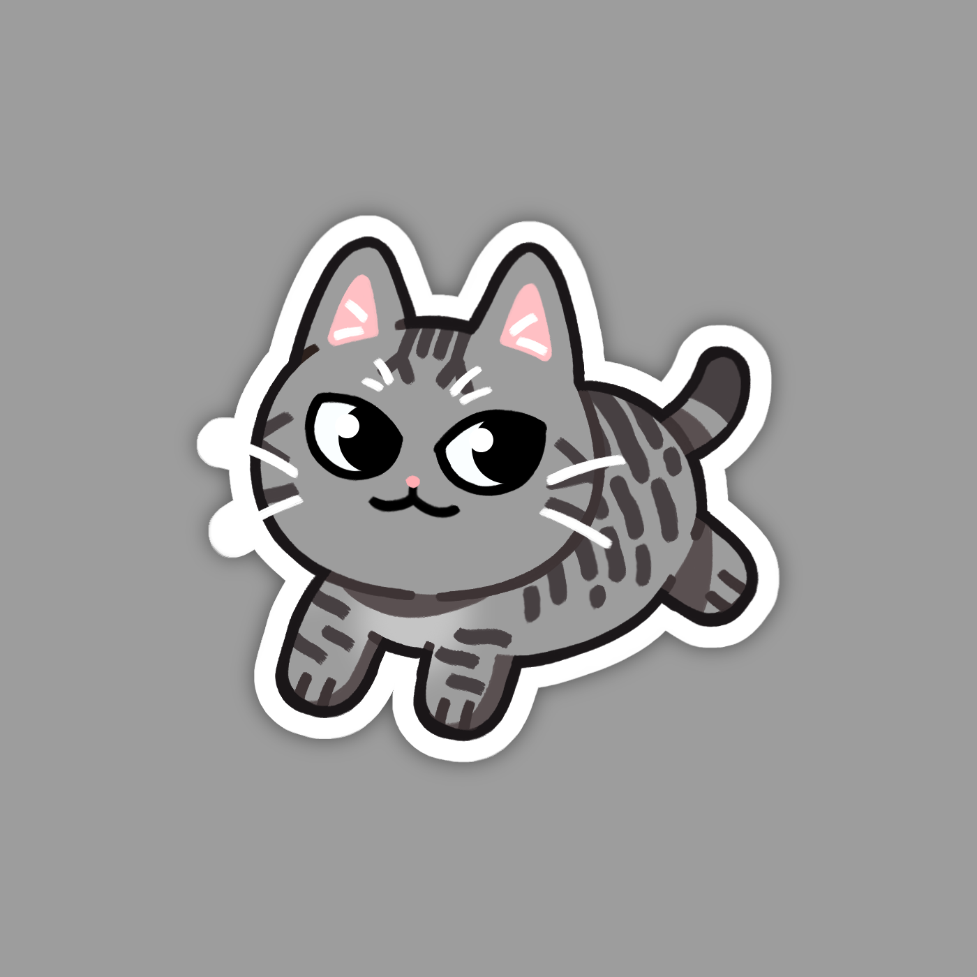 Silver Gray Tabby American Bobtail Sticker