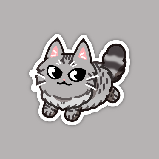 Silver Gray Tabby Norwegian Forest Cat Sticker