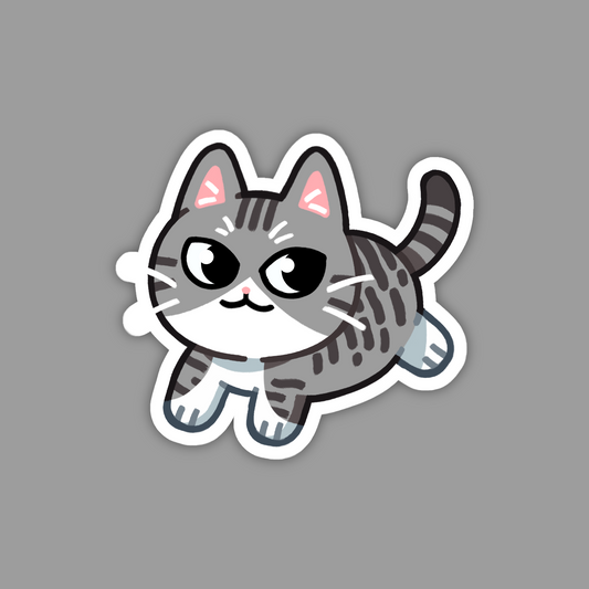 Silver Grey Tabby Cat Sticker
