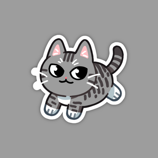 Silver Grey Tabby Cat Sticker