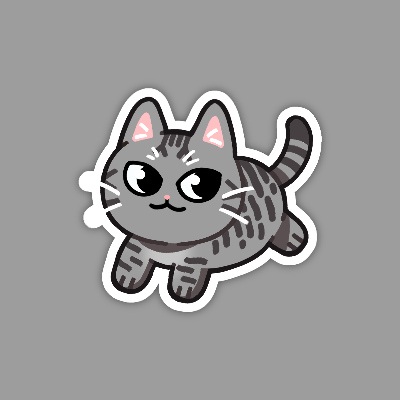 Silver Grey Tabby Cat Sticker