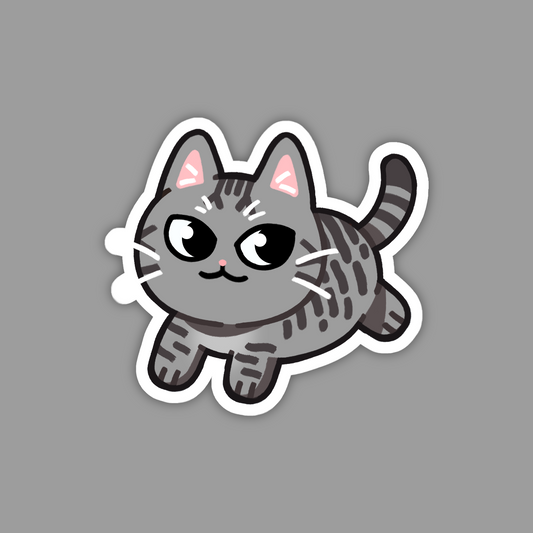 Silver Grey Tabby Cat Sticker