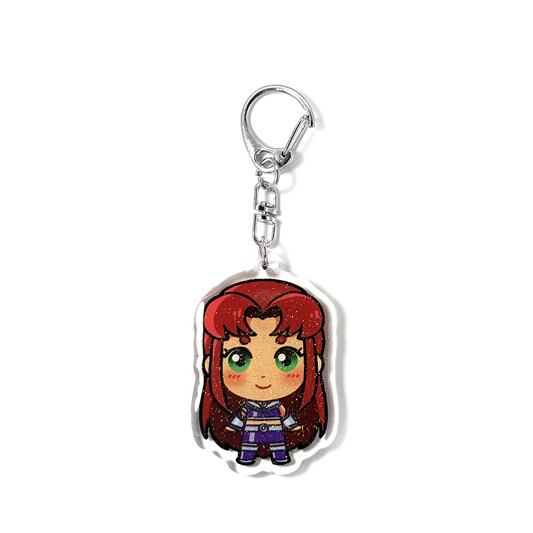 Starfire | Teen Titans Acrylic Glitter Keychain