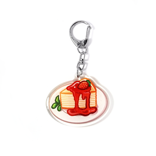 Strawberry Mille Cake Keychain