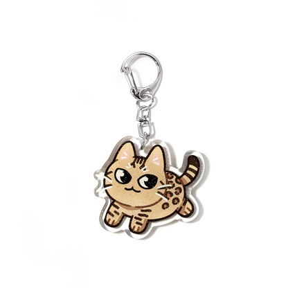Tan Bengal Cat Keychain