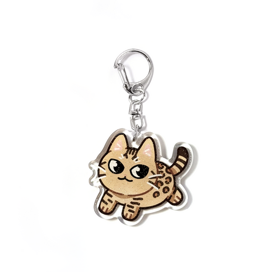Tan Bengal Cat Keychain