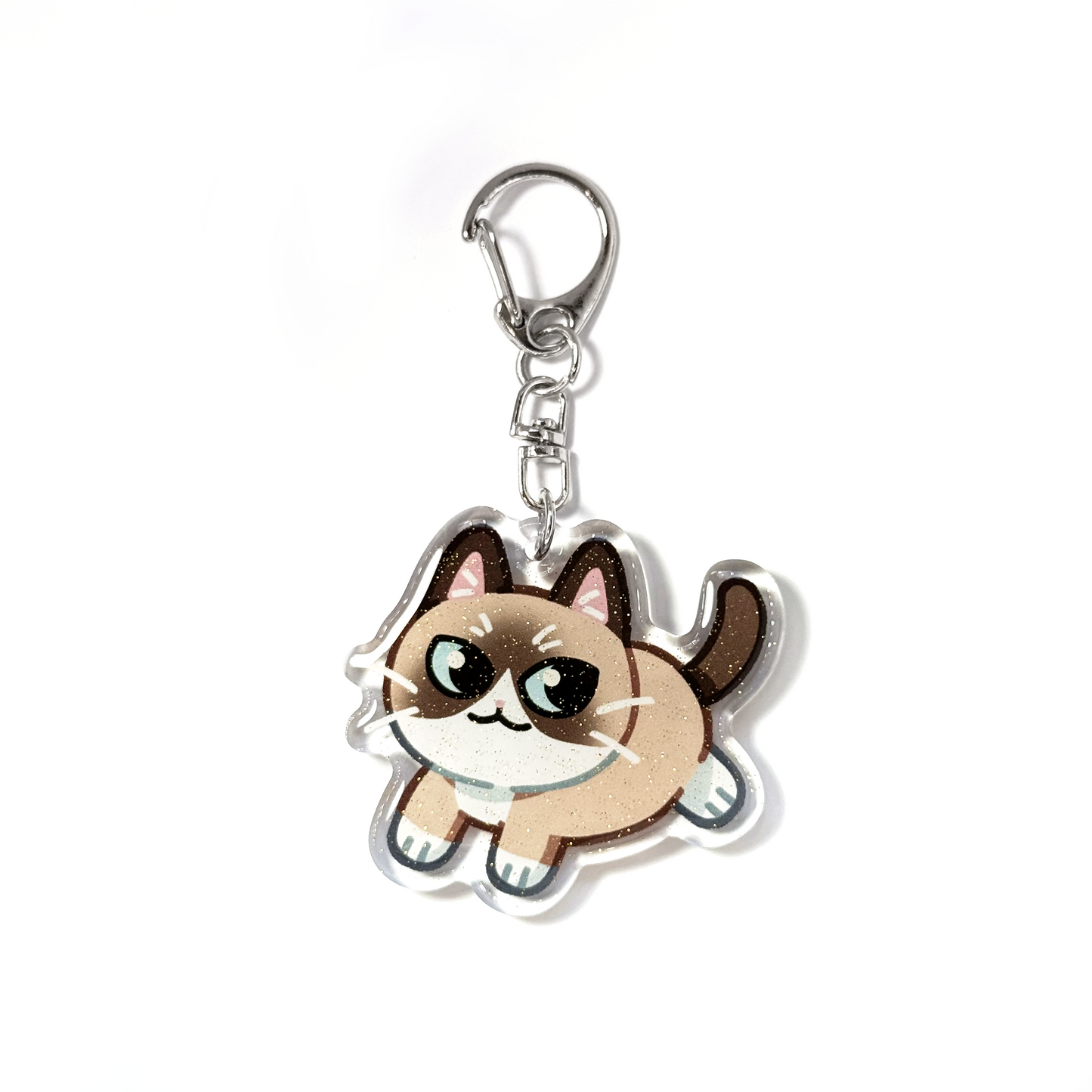 Tan Snow shoe Cat Keychain