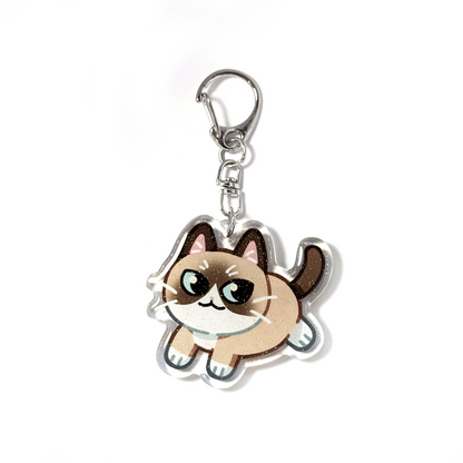 Tan Snow shoe Cat Keychain