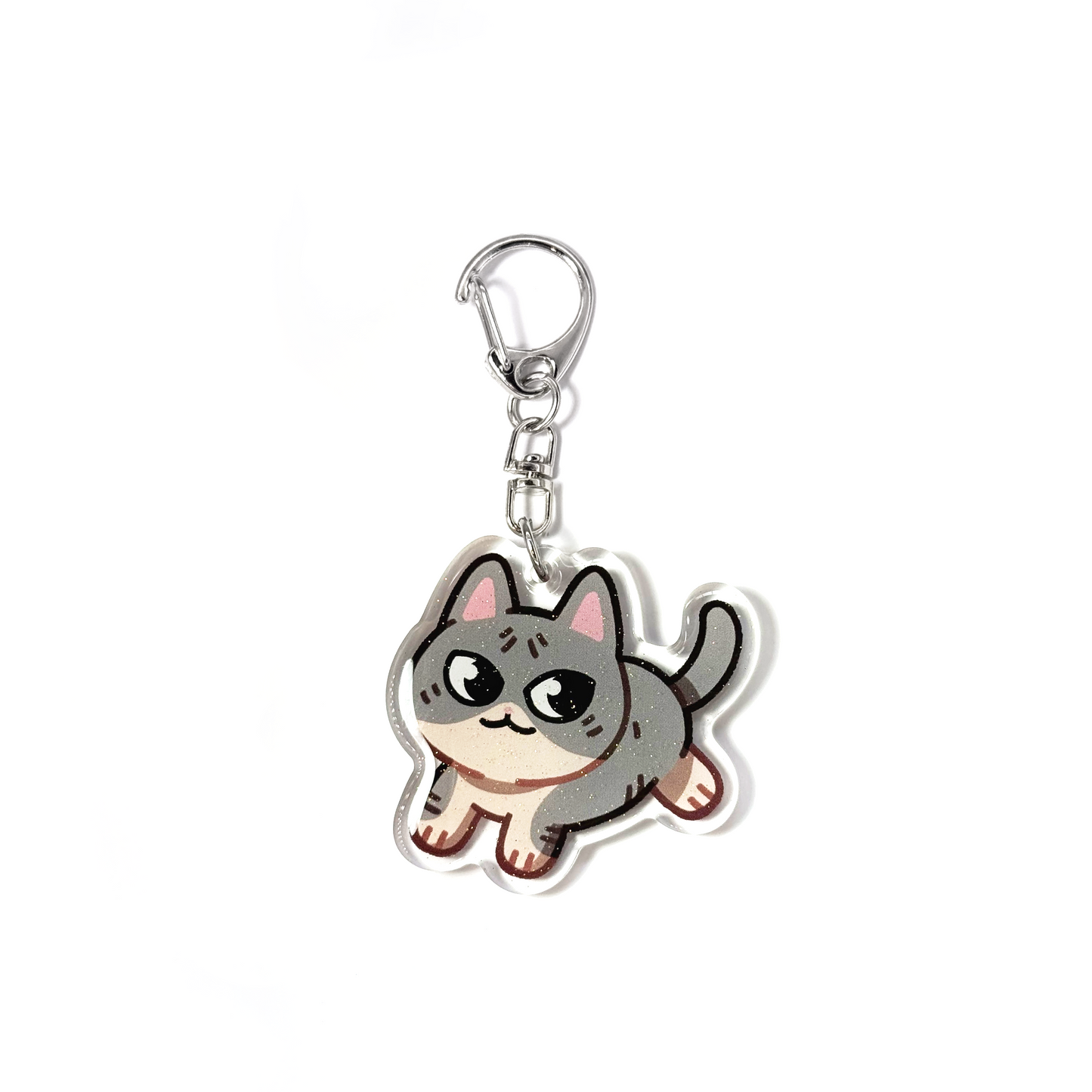 Tuxedo Sphynx Naked Cat Keychain