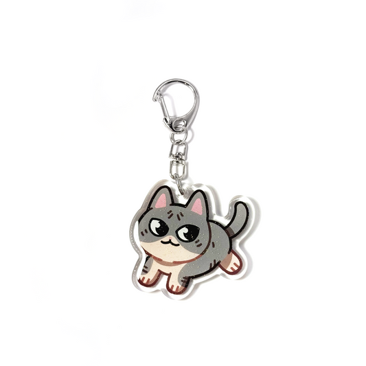 Tuxedo Sphynx Naked Cat Keychain