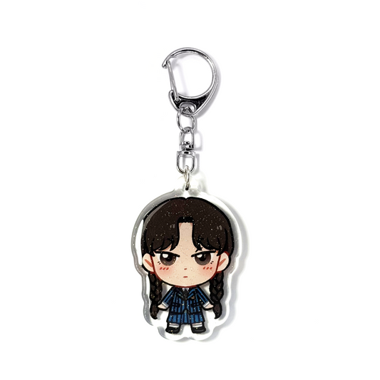 Wednesday Addams | Wednesday Acrylic Glitter Keychain