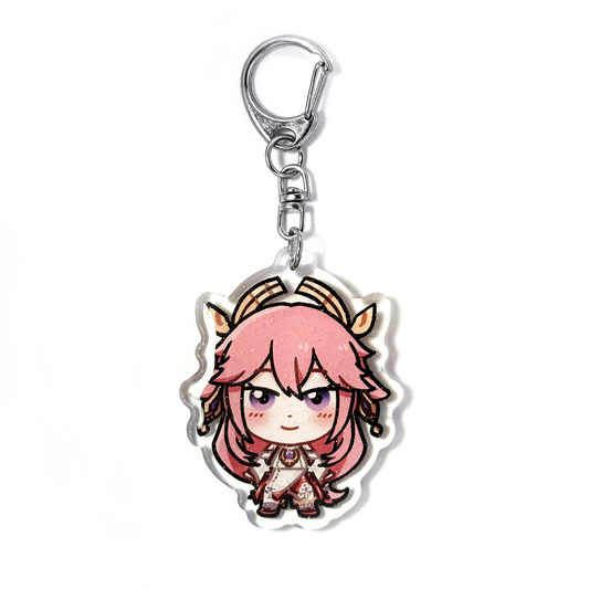 Yae Miko | Genshin Impact Acrylic Glitter Keychain