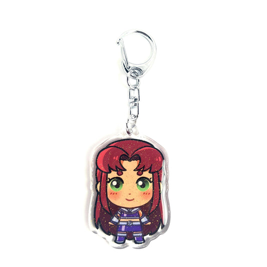 Starfire | Teen Titans Acrylic Glitter Keychain