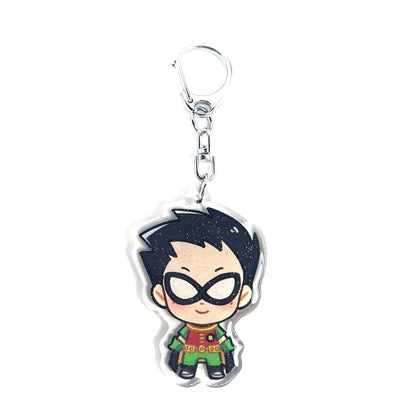 Robin | Teen Titans Acrylic Glitter Keychain