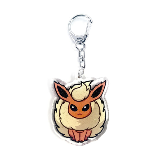 Flareon | Pokemon Acrylic Glitter Keychain